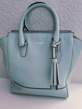 Euc Coach Tanner Seafoam Leather Y2k Crossbody Bag Satchel Purse